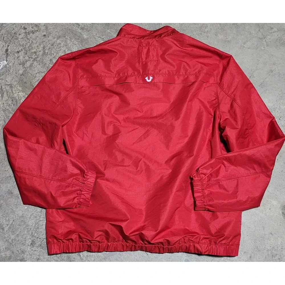 Mens True Religion Full Zip Track Jacket Size 2XL / TTG Red ~Zip Pockets